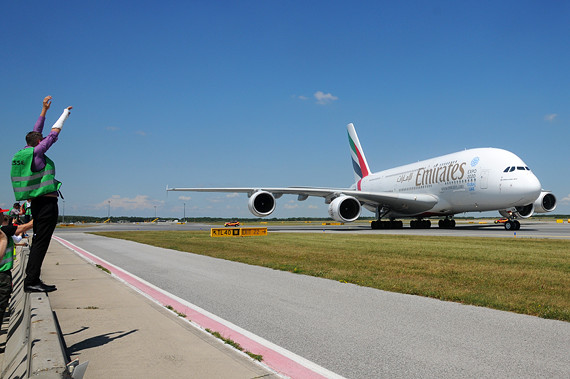 Emirates Airbus A380 -Erster Linienflug Wien - Foto Austrian Wings Media Crew Emirates Airbus A380 -Erster Linienflug Wien - Foto Austrian Wings Media Crew