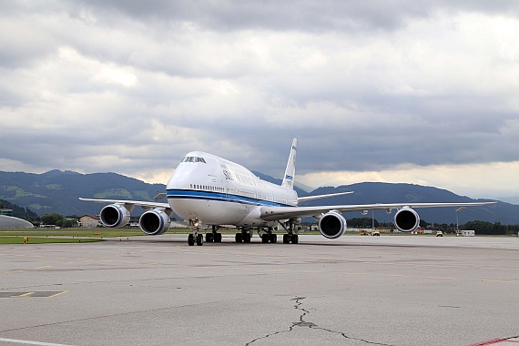 9K-GAA Erstlandung Boeing 747-8 Kuwait Flughafen Salzburg Juli 2016 Foto SZG_002