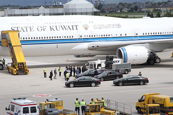 9K-GAA Erstlandung Boeing 747-8 Kuwait Flughafen Salzburg Juli 2016 Foto SZG_004