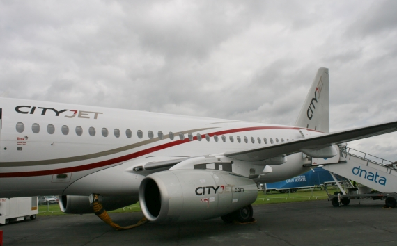 CityJet Suchoi Superjet SSJ 100 Foto Nicolas Eschenbach Farnborough Airshow 2016 Foto Nicolas Eschenbach / Austrian WIngs Media Crew