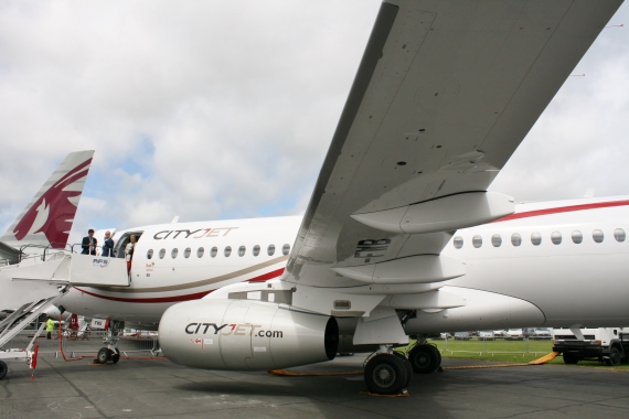 CityJet Suchoi Superjet SSJ 100 Foto Nicolas Eschenbach Farnborough Airshow 2016 Foto Nicolas Eschenbach / Austrian WIngs Media Crew