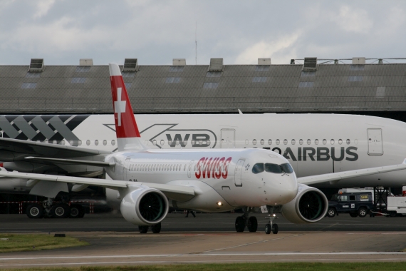 Bombardier CSeries CS100 HB-JBA Foto Nicolas Eschenbach Farnborough Airshow 2016 Foto Nicolas Eschenbach / Austrian WIngs Media Crew