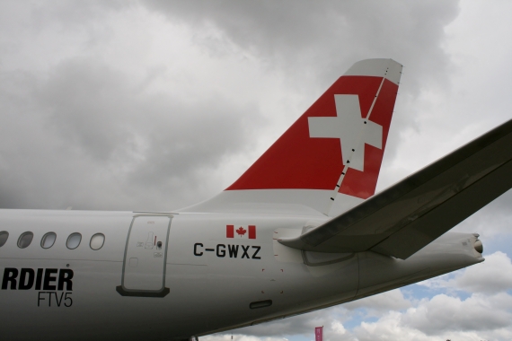 Bombardier CSeries CS100 C-GWXZ FTV5 Foto Nicolas Eschenbach Farnborough Airshow 2016 Foto Nicolas Eschenbach / Austrian WIngs Media Crew