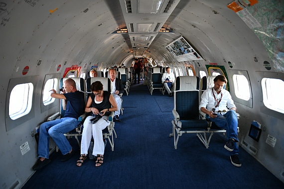 DSC_0204 HB-RSC Breitling Super Constellation Foto Huber Austrian Wings Media Crew Blick in die Passagierkabine