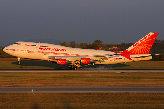 Air India war kein regelmäßiger Jumbo-Besucher in Wien, diese 747 landete im Rahmen eines Staatsbesuches - Foto: Austrian Wings Media Crew