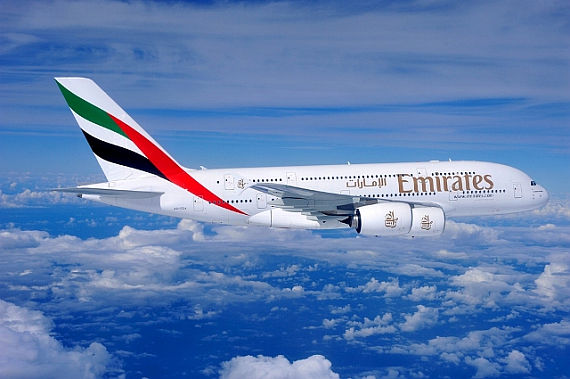 Musste außerplanmäßig in Indien landen: A380 von Emirates - Foto: Emriates