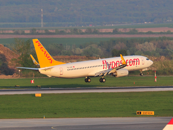 Boeing 737-800 von Pegasus bei der Landung - Foto: Austrian Wings Media Crew