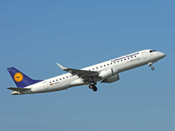 Embraer Jet der Lufthansa, ähnlich der heute notgelandeten Maschine (Symbolbild) - Foto: P. R. / Austrian Wings Media Crew