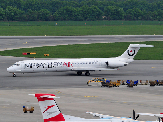 Einst dominierten die MD-80 als Rückgrat der AUA Flotte das Bild am Flughafen Wien; heute sind sie eine Seltenheit geworden - Foto: P. Radosta / Austrian Wings