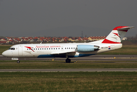 Die betroffene Fokker, OE-LFH - Foto: Austrian Wings Media Crew