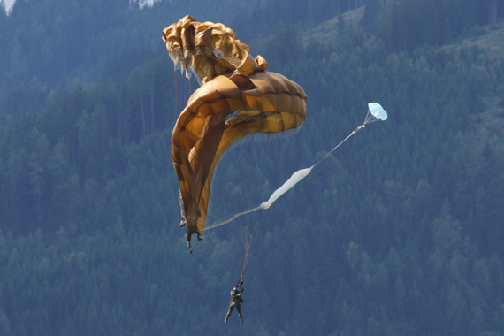 Die verhedderten Schirme der beiden Springer - Foto: R. Reiner / Austrian Wings