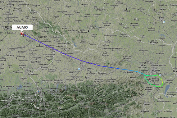 Erneut am Weg nach Washington - Grafik: flightradar24.com