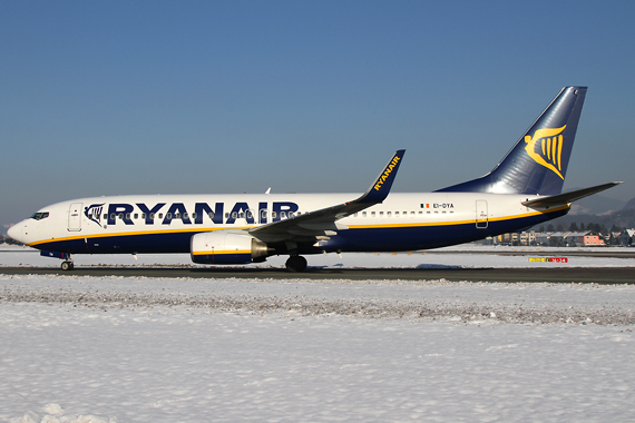 Eine Boeing 737-800 der Ryanair - Foto: R. Reiner / Austrian Wings (für eine größere Darstellung klicken Sie bitte auf das Bild)