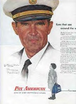 Die Uniformen des Personals erinnerten an jene der Kapitäne von Schiffen; Pan Am warb geschickt mit der Kompetenz ihrer Piloten - Foto: Private Sammlung