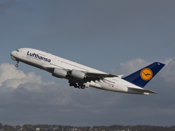 A380 von Lufthansa beim Start - Foto: Lufthansa